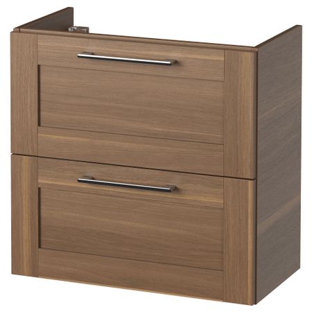 Шкаф для раковины с 2 ящиками ГОДМОРГОН, под грецкий орех