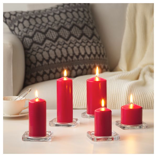 Неароматическая формовая свеча, 5 штуки ФЕНОМЕН, красный - схема-чертеж с размерами