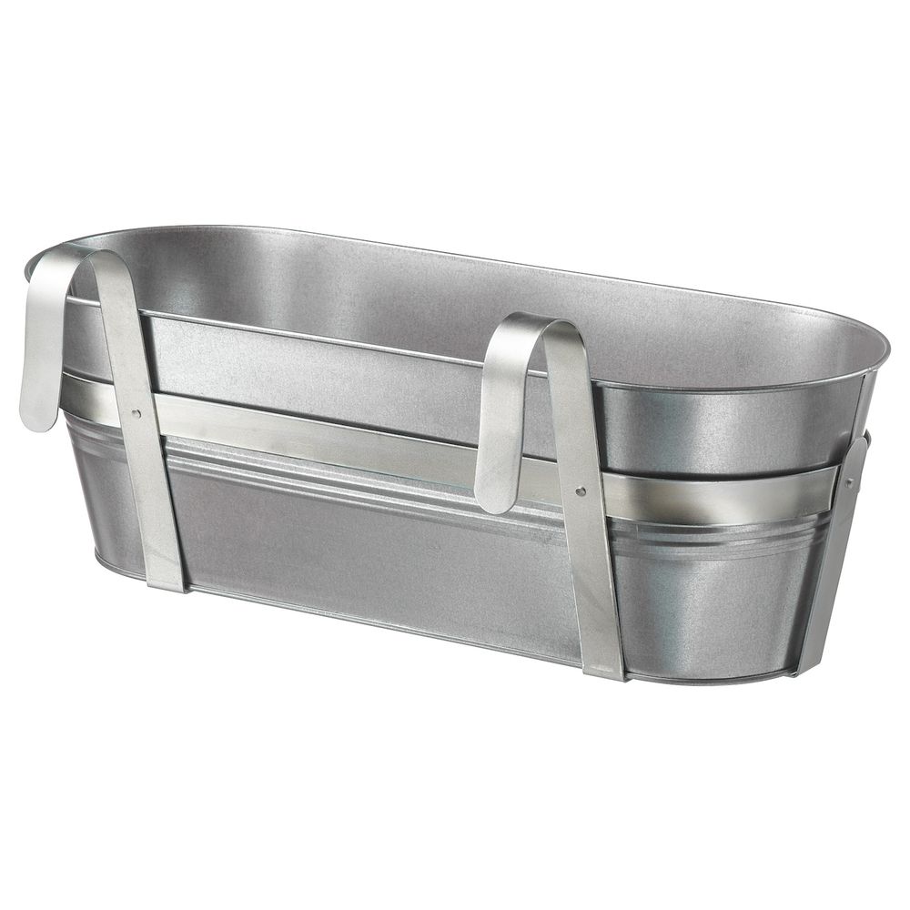 Ящик для цветов с держ, для дома, улицы оцинковка 51x19 см IKEA СОККЕР 204.523.26 - фото 1