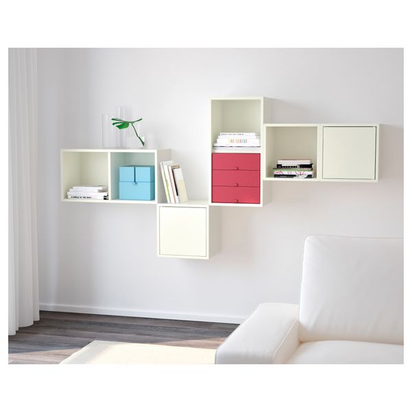 Набор коробок с крышкой, 4 шт ПАЛЬРА, голубой - схема-чертеж с размерами