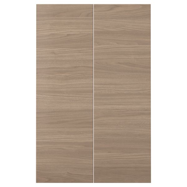 Дверца для напольного углового шкафа, 2 штуки БРОКХУЛЬТ, под грецкий орех светло-серый (25x80 см) - фото 1