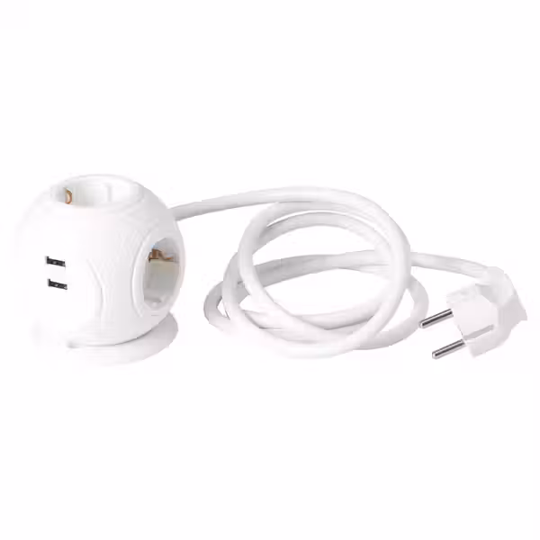 HAGSTA Удлинитель 3-местный/2 USB-порта - схема-чертеж с размерами