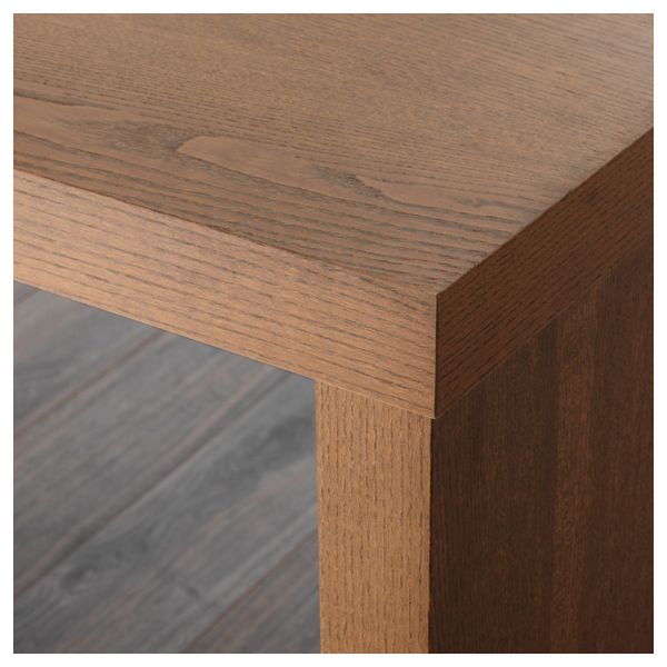 Письменный стол с выдвижной панелью МАЛЬМ, коричневая морилка ясеневый шпон (151x65 см) - фото 5