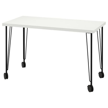 LAGKAPTEN / KRILLE Письменный стол - белый/чёрный 120x60 см