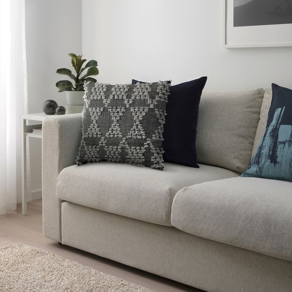 Чехол на подушку, серый-черный 50x50 см IKEA ANNAMETTE АННАМЭТТЕ 204.990.17 - фото 3