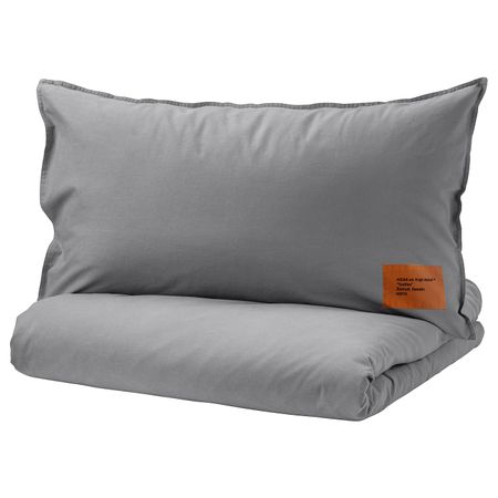 Пододеяльник и 1 наволочка, серый, 150x200/50x70 см IKEA МАРКЕРАД 304.547.92