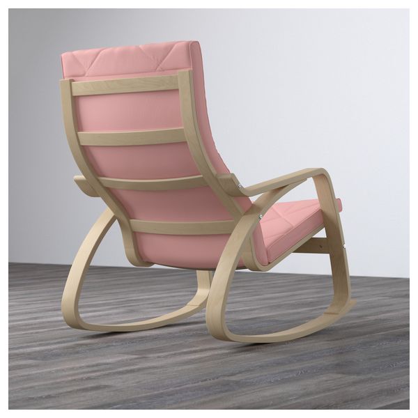 Кресло-качалка ПОЭНГ, березовый шпон, Эдум розовый - фото 3