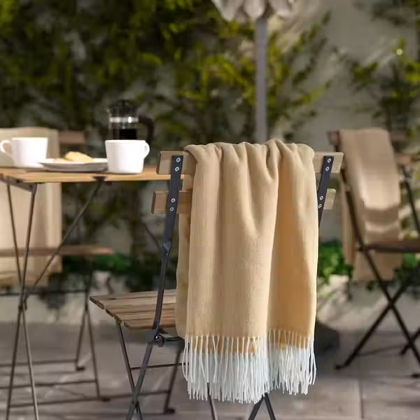 HOLMVI ХОЛМВИ Плед - бежево-желтый 120x160 см - схема-чертеж с размерами