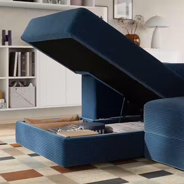 JÄTTEBO Модульная козетка, левая - с подлокотником/самласа темно-синий - фото 3