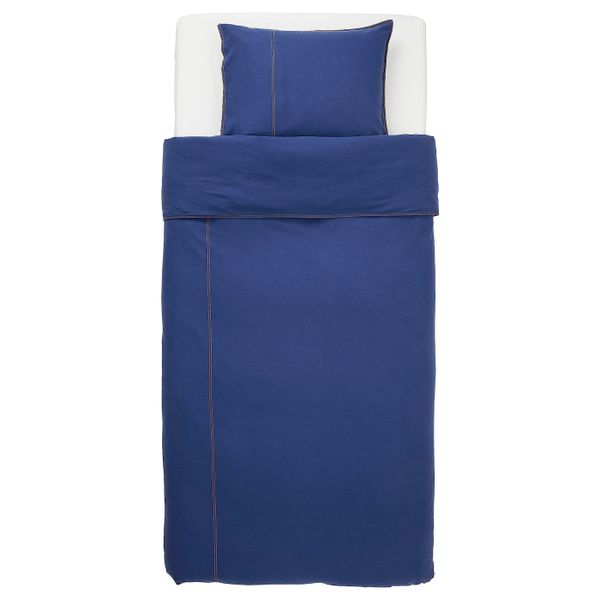 Пододеяльник и наволочка, темно-синий 150x200/50x70 см IKEA SÅNGLÄRKA СОНГЛЭРКА 904.269.99 - фото 2