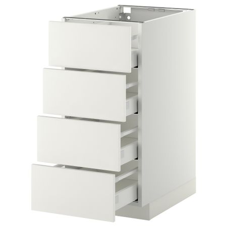 Напольный шкаф 4 фронтальных панели, 4 ящика МЕТОД / МАКСИМЕРА, белый, Хэггеби белый