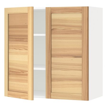 Навесной шкаф с полками/2дверцы, белый/Торхэмн ясень 80x80 см IKEA METOD МЕТОД 992.259.15