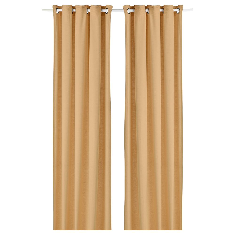 Гардины, 2 шт., желтый 145x300 см IKEA MOALINA МОАЛИНА 004.910.60 - фото 1