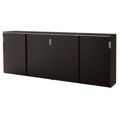 Комбинация для хранения с раздвижной дверцами ГАЛАНТ, черно-коричневый (320x120 см)