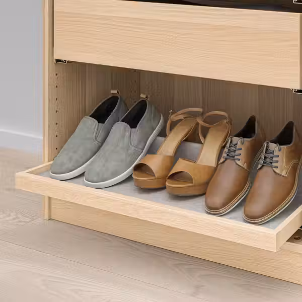 KOMPLEMENT Выдвижная полка с вставкой д/обуви - под беленый дуб/светло-серый 75x35 см - фото 2