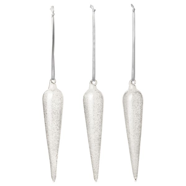 Украшение подвесное ВИНТЕР 2016, капля прозрачное стекло - фото 1