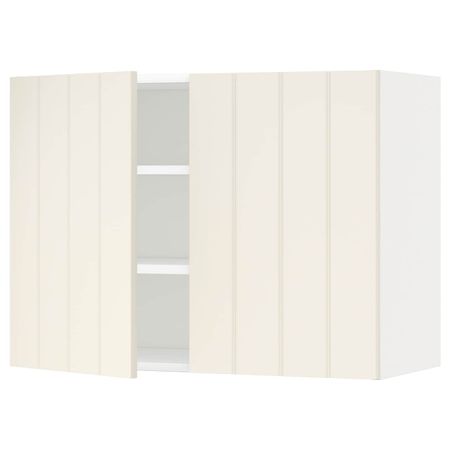 Навесной шкаф с полками/2дверцы, белый/Хитарп белый с оттенком 80x60 см IKEA METOD МЕТОД 792.265.05