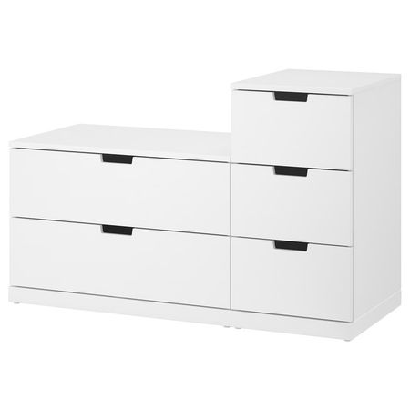 NORDLI Комод с 5 ящиками - белый 120x76 см