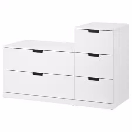 NORDLI Комод с 5 ящиками - белый 120x76 см