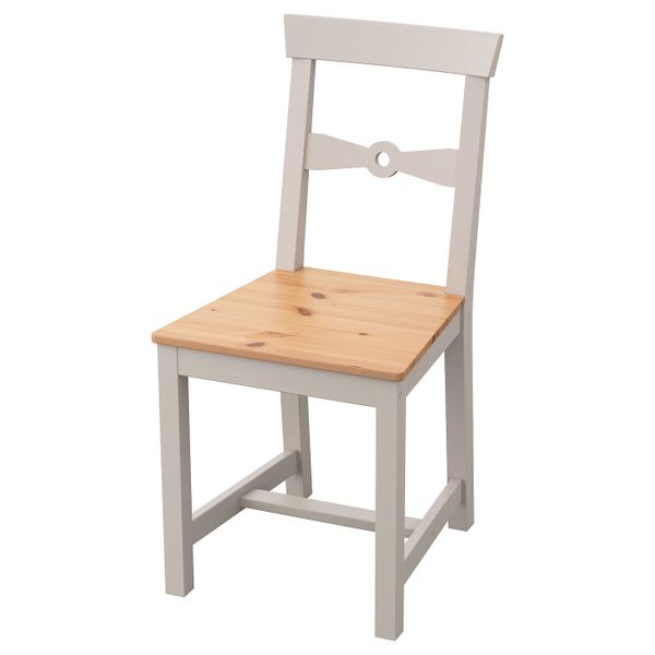 Стул, светлая морилка антик/серый IKEA GAMLEBY ГЭМЛЕБИ 303.608.78 - фото 1