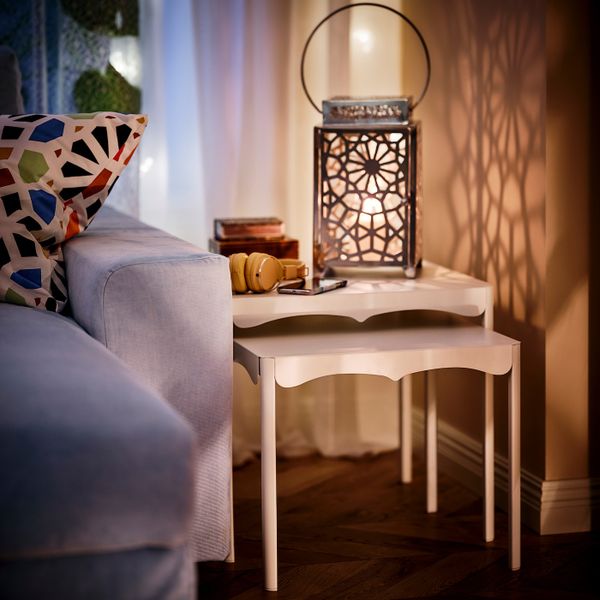 Комплект столов, 2 шт, белый IKEA HEMBJUDEN ХЕМБЬЮДЕН 205.125.23 - схема-чертеж с размерами