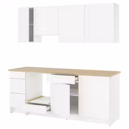 KNOXHULT Кухня - белый каркас 220x61x220 см