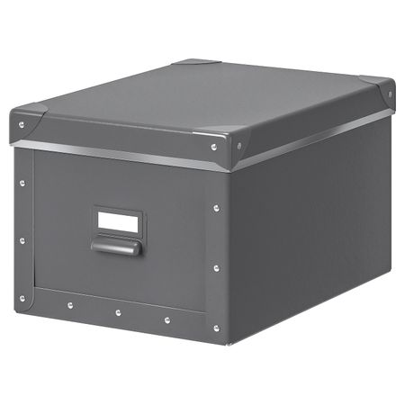 Коробка с крышкой, темно-серый 25x36x20 см IKEA ФЬЕЛЛА 703.956.68