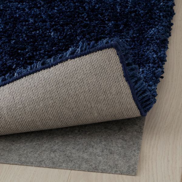 Ковер, длинный ворс, 133x195 см, с утяжками синий IKEA BRUUNSHÅB 605.041.73 - схема-чертеж с размерами