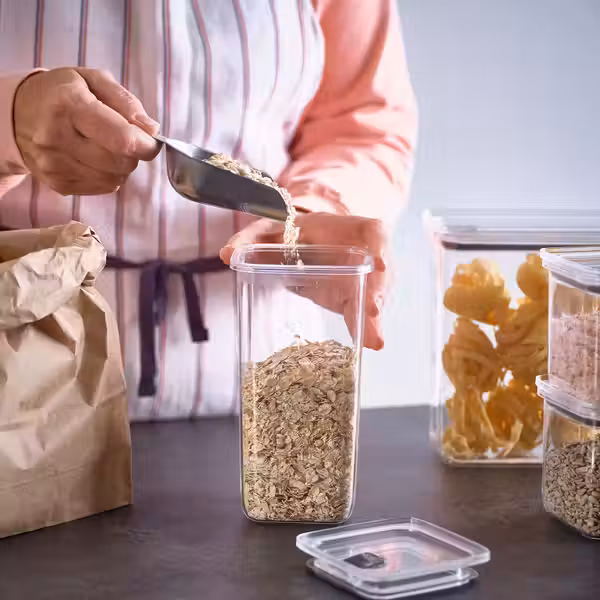 KORALLVIPPA Банка+крышка д/сухих продуктов, 6шт - прозрачный - фото 3