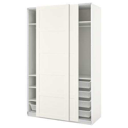 Гардероб, комбинация, белый, белый, 150x66x236 см IKEA PAX ПАКС, BERGSBO БЕРГСБУ 495.033.06