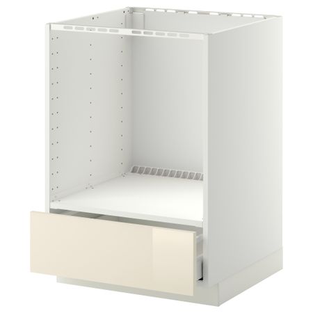 Напольный шкаф для духовки, с ящиком МЕТОД / МАКСИМЕРА, белый, Рингульт кремовый (60x60 см)