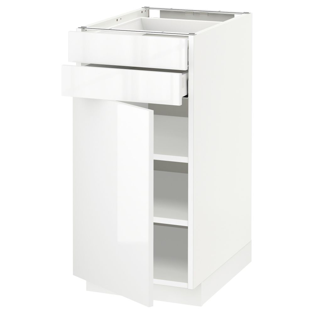 Напольный шкаф с дверцей, 2 ящиками МЕТОД / МАКСИМЕРА, белый, Рингульт белый - схема-чертеж с размерами