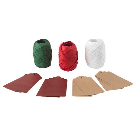 Набор для/упаковки подарков,15 предмета ВИНТЕР 2018, красный, естественный