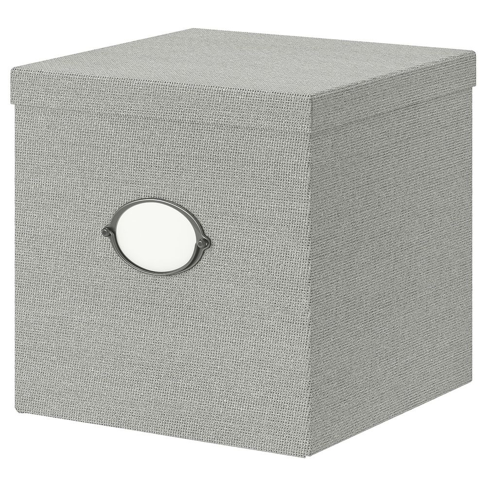 Коробка с крышкой, серый, 30x30x30 см IKEA КВАРНВИК 104.128.83 - фото 1