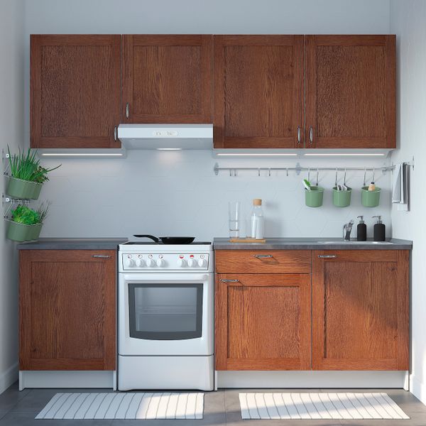 Кухня, под коричневый мореный ясень 240x61x220 см IKEA KNOXHULT КНОКСХУЛЬТ 994.177.83 - фото 2