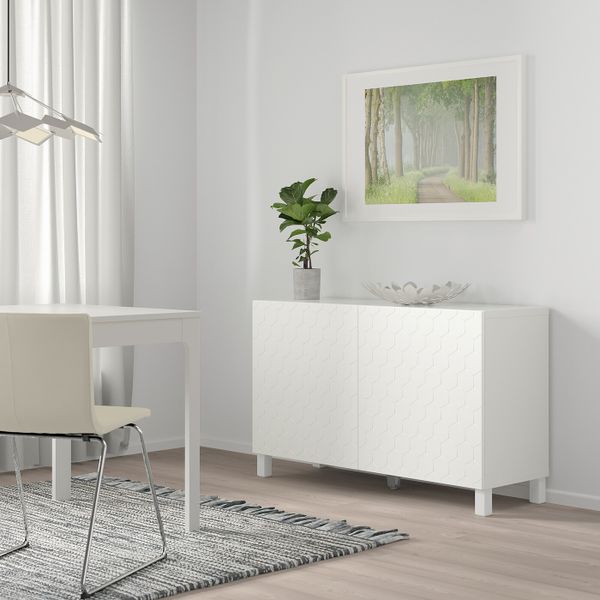 Комбинация для хранения с дверцами, белый/вассвик/стуббарп белый 120x40x74 см IKEA БЕСТО 292.771.54 - фото 2