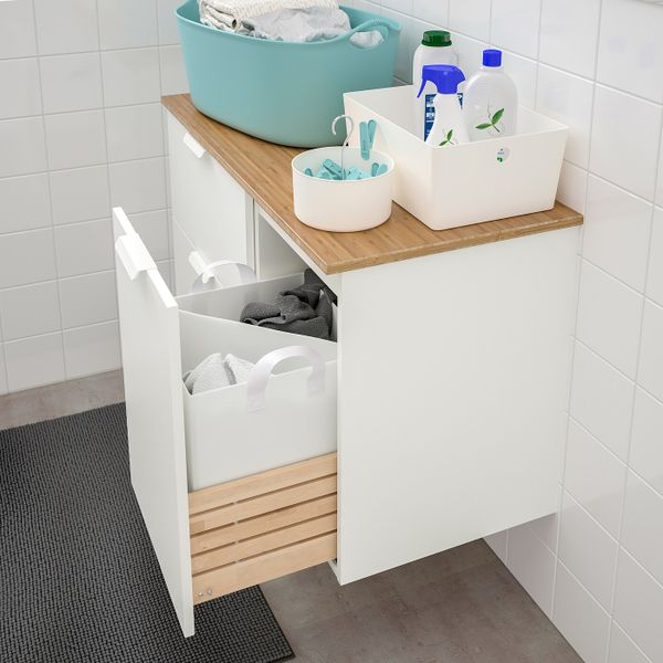 Шкаф под раковину с 3 ящиками, белый/бамбук 102x49x60 см IKEA ГОДМОРГОН / ТОЛКЕН 692.952.74 - схема-чертеж с размерами