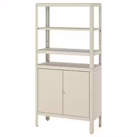 KOLBJÖRN Стеллаж с 1 шкафчиком - бежевый 80x37x161 см