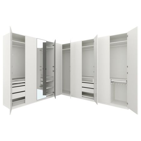 Гардероб угловой, белый, Форсанд Викедаль, 310/310x236 см IKEA ПАКС 892.657.04