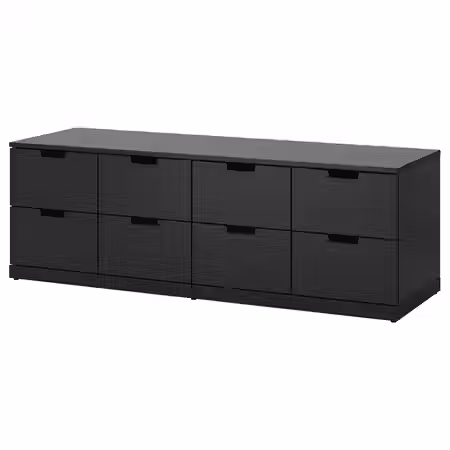NORDLI Комод с 8 ящиками - антрацит 160x54 см
