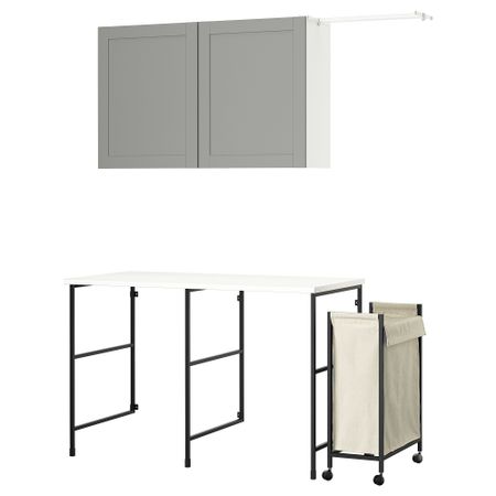 Комбинация для хранения, антрацит, серый каркас, 139x63.5 см IKEA BEGIVENHET БЕГИВЕНХЕТ 295.479.62