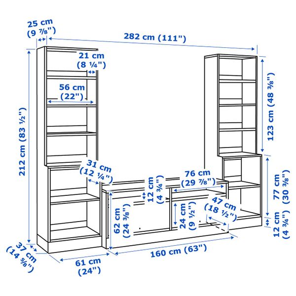 IKEA, дополнительный ракурс - схема-чертеж с размерами