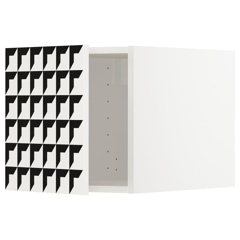 Верхний шкаф, белый, Иттербин с печатным рисунком 40x40 см IKEA МЕТОД 892.871.07 - схема-чертеж с размерами