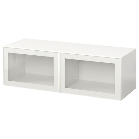 Комбинация настенных шкафов, белый/Глассвик белый 120x42x38 см IKEA BESTÅ БЕСТО 594.419.21