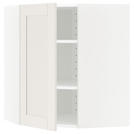 Угловой навесной шкаф с полками, белый/Сэведаль белый 68x80 см IKEA METOD МЕТОД 492.229.43
