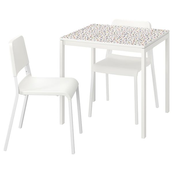 Стол и 2 стула, мозаичный орнамент белый/белый 75x75 см IKEA MELLTORP МЕЛЬТОРП / TEODORES ТЕОДОРЕС 593.901.44 - схема-чертеж с размерами