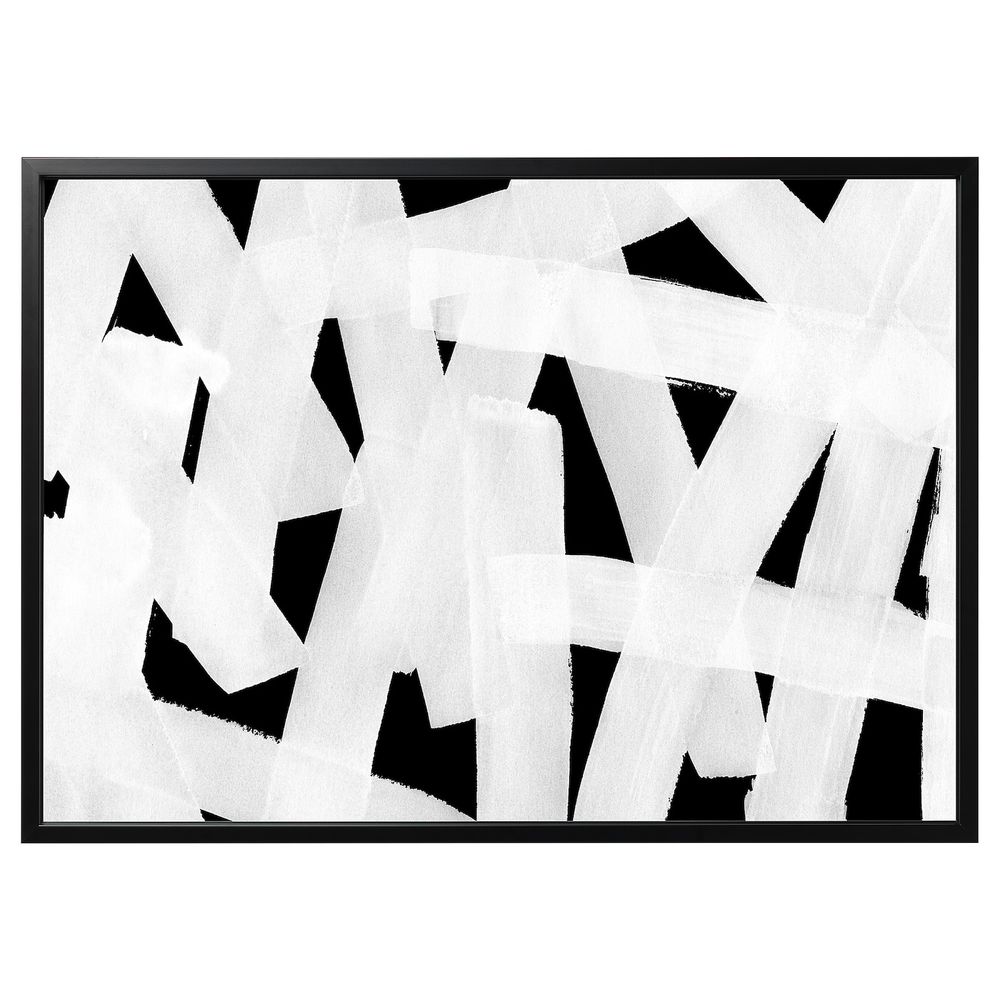Картина с рамой, Мазки, черный 140x100 см IKEA БЬЁРКСТА 192.984.11 - схема-чертеж с размерами