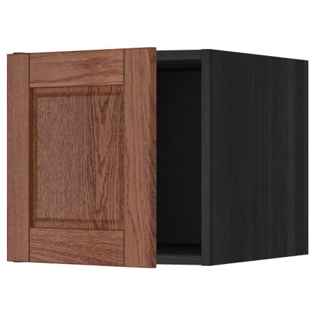 Верхний шкаф МЕТОД, черный, Филипстад коричневый (40x40 см)