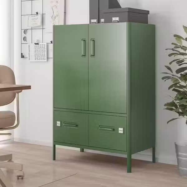 IDÅSEN Шкаф с дверцами и ящиками - темно-зеленый 80x47x119 см - фото 6