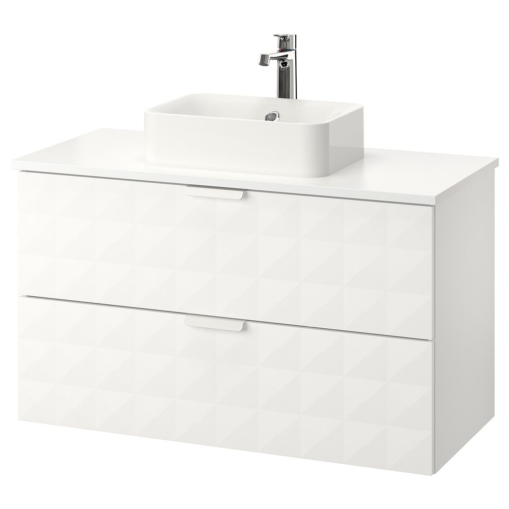 Шкаф со столешницей 45x32 раковина, Решён белый, белый БРОГРУНД смеситель 102x49x72 см IKEA ГОДМОРГОН/ТОЛКЕН / ХОРВИК 293.091.88 - фото 1